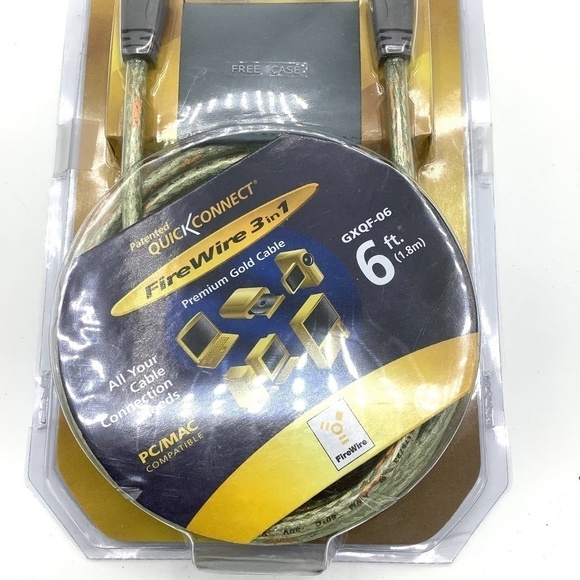 NEW Gold X Quick Connect FireWire 3 in 1 Premium Gold Cable 6 feet PC/MAC - Picture 7 of 7